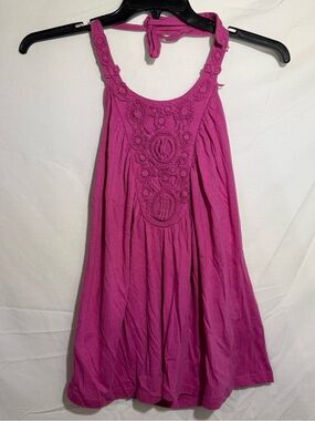 Y2K Derek Heart Fuchsia Halter Tank with Crochet Front Size Medium (Jrs)